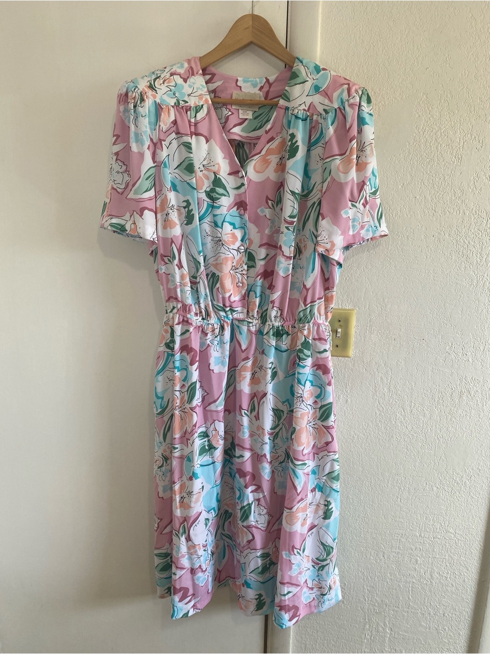 Vintage Von Bramlett Floral Dress 22W Pink Cottagecore Grandmacore USA